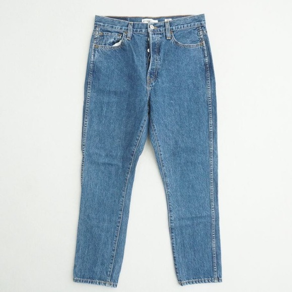RE/DONE Originals High Rise Ankle Crop Jeans Straight Leg Size 29 Made in USA - Picture 1 of 10